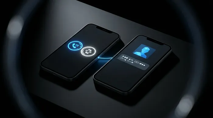 Un smartphone posé sur un bureau moderne, avec une icône de bouclier lumineuse sur son écran, illustrant le concept de la cybersécurité et de la protection des données mobiles.